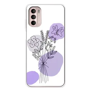Силконовий чохол з принтом в квітах на Motorola MOTO G52 (Букет фіолетова абстракція)