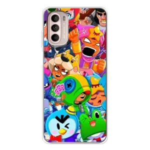 Чехол с принтом «герои Бравл Старс» для Motorola MOTO G52