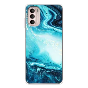 Мраморний чехол на Motorola MOTO G52 (VPrint) (Блакитний мрамор)