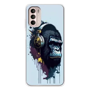 Чохол з Мавпами Motorola MOTO G52 - (AlphaPrint) (Горила в навушниках)
