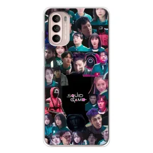 Чохол Гра в кальмара для Motorola MOTO G52 (Колаж Гра кальмара)