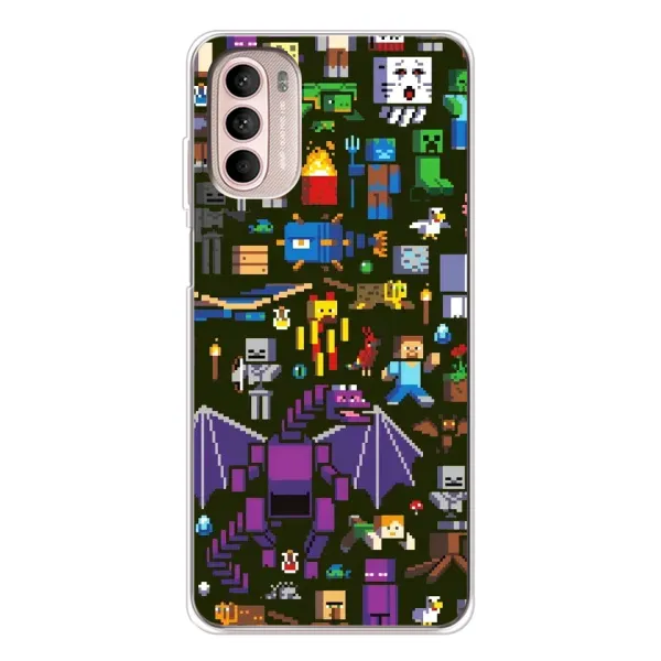 Чехол с принтом «Коллаж Майнкрафт» для Motorola MOTO G52