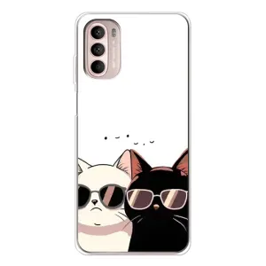Чохол з малюнком кіт на Motorola MOTO G52 (Коти в окулярах)