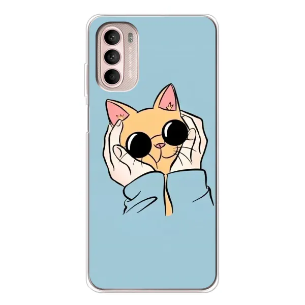 Чехол с принтом «Котик в очках» для Motorola MOTO G52