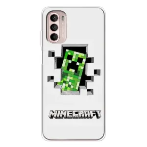 Чохол Майнкрафт на Motorola MOTO G52 (AlphaPrint) Minecraft (кріпер Майнкрафт)