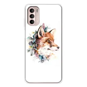 Чехлы с картинкой Лисички для Motorola MOTO G52 (VPrint) (Лисичка в цветочках)