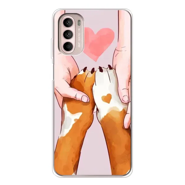 Чохол з принтом «Любовь до собак» для Motorola MOTO G52