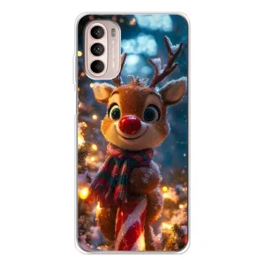 Яскравий чохол для Motorola MOTO G52 з Зимові Оленята (Олень з шарфом)