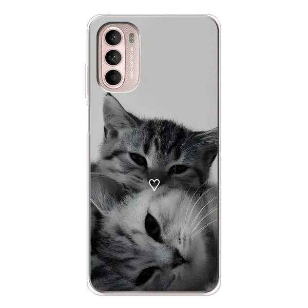 Чохол з принтом «Пара котів» для Motorola MOTO G52