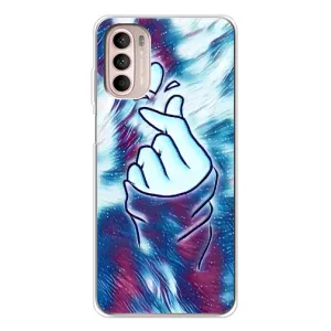 Чехол с принтом для Motorola MOTO G52 (AlphaPrint - Знак сердечка) (Радужное сердце)