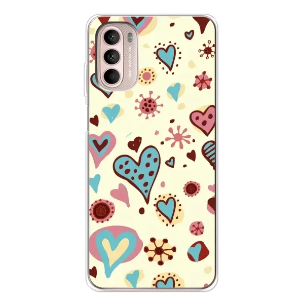 Чохол з принтом «Сердечки» для Motorola MOTO G52 Чохол з принтом «Сердечки» для Motorola MOTO G52