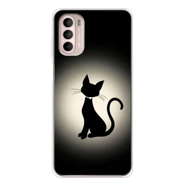 Чохол з принтом «Силует котика» для Motorola MOTO G52