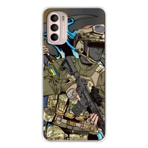 Чехлы с картинкой ЗСУ для Motorola MOTO G52 (AlphaPrint) (Воїн ЗСУ)