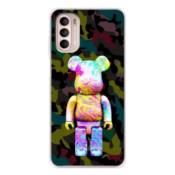 Чохол з принтом «Яскравий Bearbrick» для Motorola MOTO G52