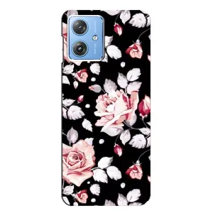 Чохли з квітами для Motorola MOTO G54 / G54 Power (VPrint) (Квіти на чорному)
