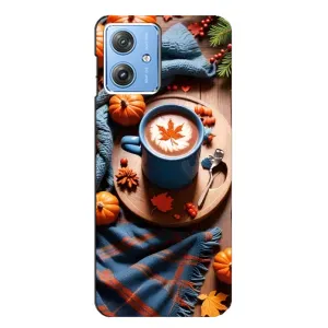 Чохол з унікальним дизайном 'Осінь з кавою' для Motorola MOTO G54 / G54 Power (Кава і гарбузики)