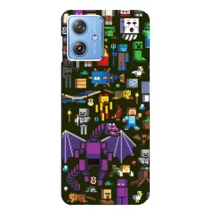 Чохол Майнкрафт на Motorola MOTO G54 / G54 Power (AlphaPrint) Minecraft (Колаж Майнкрафт)
