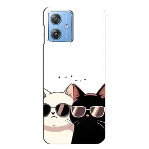 Чохол з малюнком кіт на Motorola MOTO G54 / G54 Power (Коти в окулярах)
