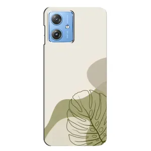 Силконовий чохол з принтом в квітах на Motorola MOTO G54 / G54 Power (Зелена монстера дизайн)