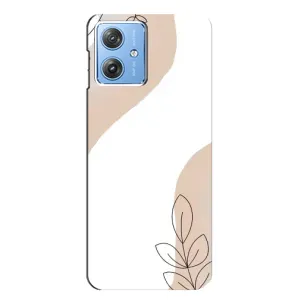 Силконовий чохол з принтом в квітах на Motorola MOTO G54 / G54 Power (Нюдова гілочка абстракція)