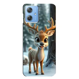 Яскравий чохол для Motorola MOTO G54 / G54 Power з Зимові Оленята (Оленятко в лісі)