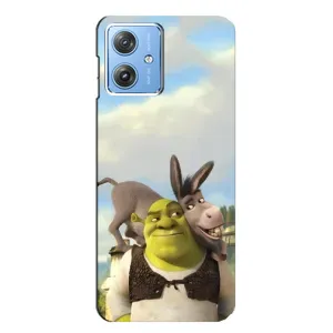 Чехол с мультфильмом Шрек на Motorola MOTO G54 / G54 Power (Шрек и Осел)