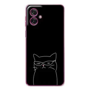 Чехол с рисунком кот на Motorola Moto G55 (Равнодушный кот)