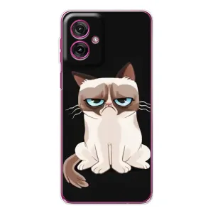 Чехол с принтом для Motorola Moto G55 (AlphaPrint) Модные коты (Грустный кот)