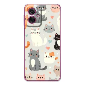 Чехол с рисунком кот на Motorola Moto G55 (Коллаж котов)