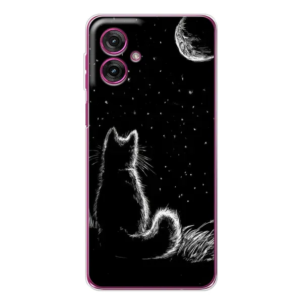 Чехол с принтом «Котик и луна» для Motorola Moto G55