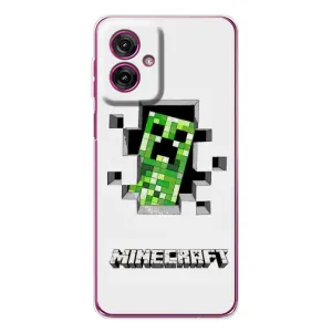 Чохол Майнкрафт на Motorola Moto G55 (AlphaPrint) Minecraft (кріпер Майнкрафт)