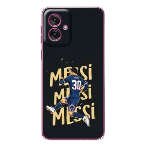 Чехлы для Motorola Moto G55 (Leo чемпион) (AlphaPrint) (Messi ПСЖ)