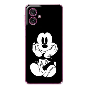 Эксклюзивный чехол для Motorola Moto G55 (AlphaPrint - Мультяшные) (Микки на черном)