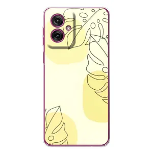 Силконовий чохол з принтом в квітах на Motorola Moto G55 (Жовта монстера арт)