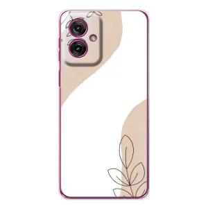 Силконовий чохол з принтом в квітах на Motorola Moto G55 (Нюдова гілочка абстракція)