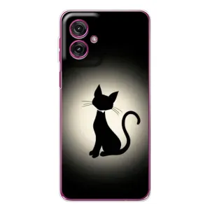 Чехол с принтом для Motorola Moto G55 (AlphaPrint) Модные коты (Силуэт котика)