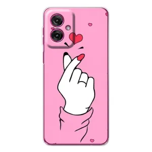 Чехол с принтом для Motorola Moto G55 (AlphaPrint - Знак сердечка)