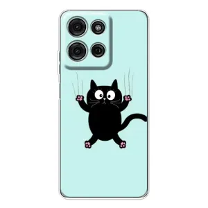Чехол с принтом для Motorola MOTO G56 (AlphaPrint) Модные коты (Падающий кот)