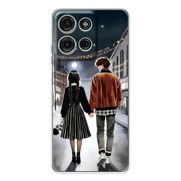 Чохол з принтом «Венздей та Тайлер» для Motorola MOTO G56 Чохол з принтом «Венздей та Тайлер» для Motorola MOTO G56