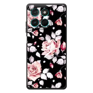 Чохли з квітами для Motorola Moto G57 Power (VPrint) (Квіти на чорному)