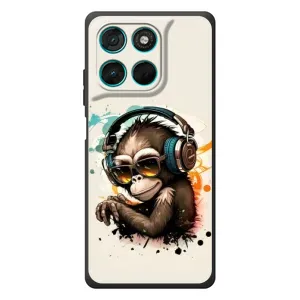Чехол с принтом «Макака в наушниках» для Motorola Moto G57 Power