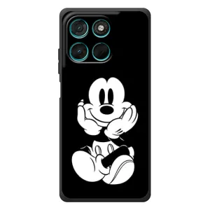 Міккі Маус чохол для Motorola Moto G57 Power (AlphaPrint - Мультяшні) (Маус на чорному)