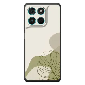 Силконовий чохол з принтом в квітах на Motorola Moto G57 Power (Зелена монстера дизайн)