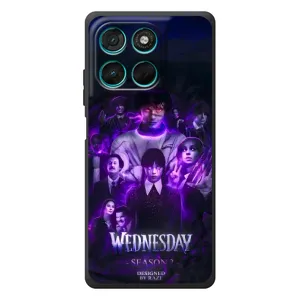 Чехол с принтом «Фиолетовая магия Уэнздей» для Motorola Moto G57 Power