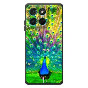 Чехол с птицами на Motorola Moto G57 Power (VPrint) (Яркий Павлин)