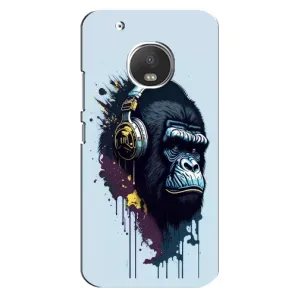Чохол з Мавпами Motorola MOTO G5s - (AlphaPrint) (Горила в навушниках)