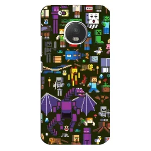 Чохол Майнкрафт на Motorola MOTO G5s (AlphaPrint) Minecraft (Колаж Майнкрафт)