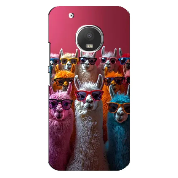 Чохол з принтом «Лами в окулярах» для Motorola MOTO G5s