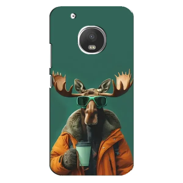 Чохол з принтом «Лось з кавою» для Motorola MOTO G5s
