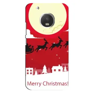 Різдвяні Чохли для Motorola MOTO G5s (VPrint) (Санта з оленями)